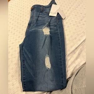 Blue denim jeans high rise skinny size 17